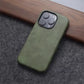 Luxury Business Vintage Leather Magnetic Phone Case for IPhone 16 Plus 15 14 13 12 Pro Max Metal Camera Frame Shockproof Cover