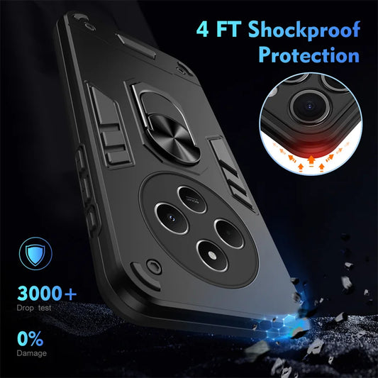 For Xiaomi Redmi 14C 4G Case Shockproof Armor Metal Ring Phone Cases For Mi Redmi 14C 4G Stand Holder Bumper Phone Cover