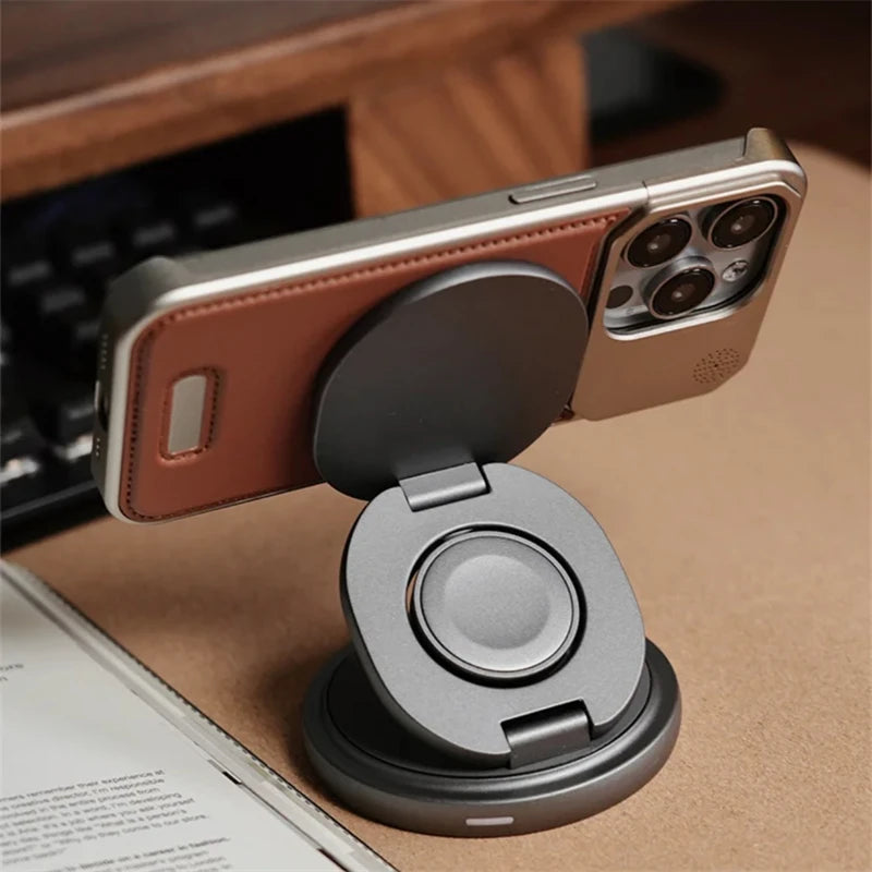 Aluminum Alloy Leather Magnetic Phone Case For iPhone 16 16pro 15 14 Pro Max Wireless Charging Metal Frameless Shockproof Cover