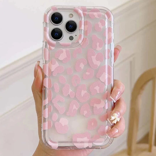 Leopard Design Stylish Pink Pattern Phone Case For iPhone 16 15 14 13 Pro Max 11 12Mini 16E SE 7 8 Plus X XR XS Soft Clear Cover