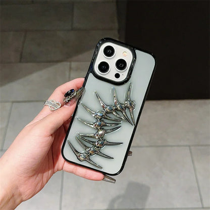 Unique design sense, three-dimensional drip glue fish bone Phone Case For iPhone 11 12 13 14 15 16 pro max - Caseverse