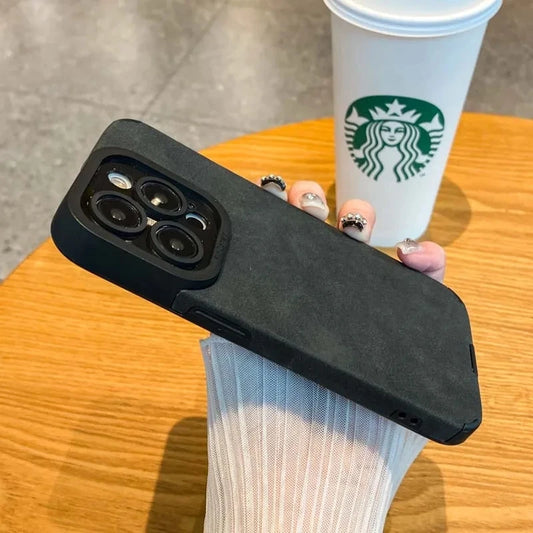 Matte Leather Silicone Phone Case For iPhone 15 16 12 11 14 Pro Max 13 Mini X XR XS 78 Plus SE Lens Protection Bumper Full Cover