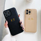 Customized Phone Case For iPhone 16 15 14 13 12 11 Pro Max Plus Personalized Name Initials Letters Luxury Leather DIY Cover 16 - Caseverse