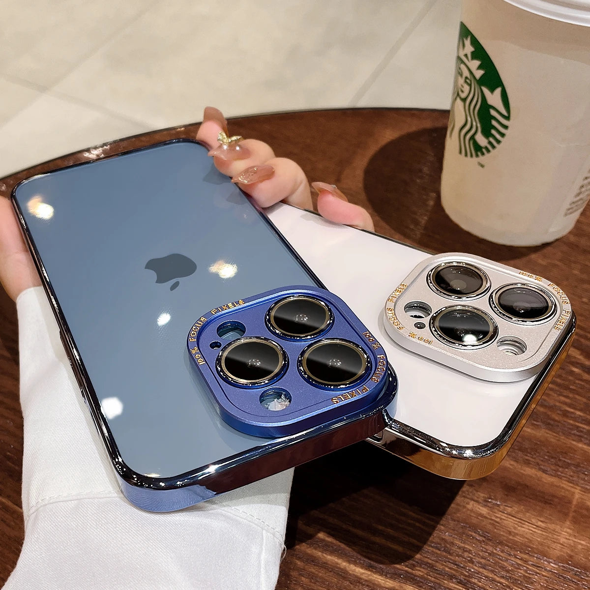 For iPhone 15 Pro Max Luxury Case Metal Camera Protection Transparent Armor Phone Cases for iPhone 12 13 14 Pro Max 14 Pro Plus