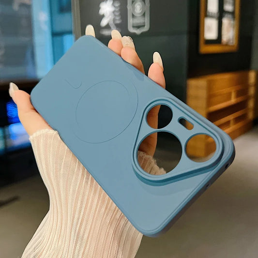 Silicone Magnetic Phone Case for Huawei Pura 70 Pro Plus Ultra Magsafe Wireless Charging Anti Drop Protective Cover Bumper - Caseverse