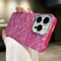 Luxury Bling Glitter Dream Shell Marble Pattern Phone Case For iPhone 16 15 11 12 13 14 Pro Max XR XS X 7 8 Plus Hard PC Cover