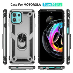 Cover Case for Moto Motorola Edge 20 Lite Shockproof Armor Rugged Military Protective Ring Holder Magnet Phone Case