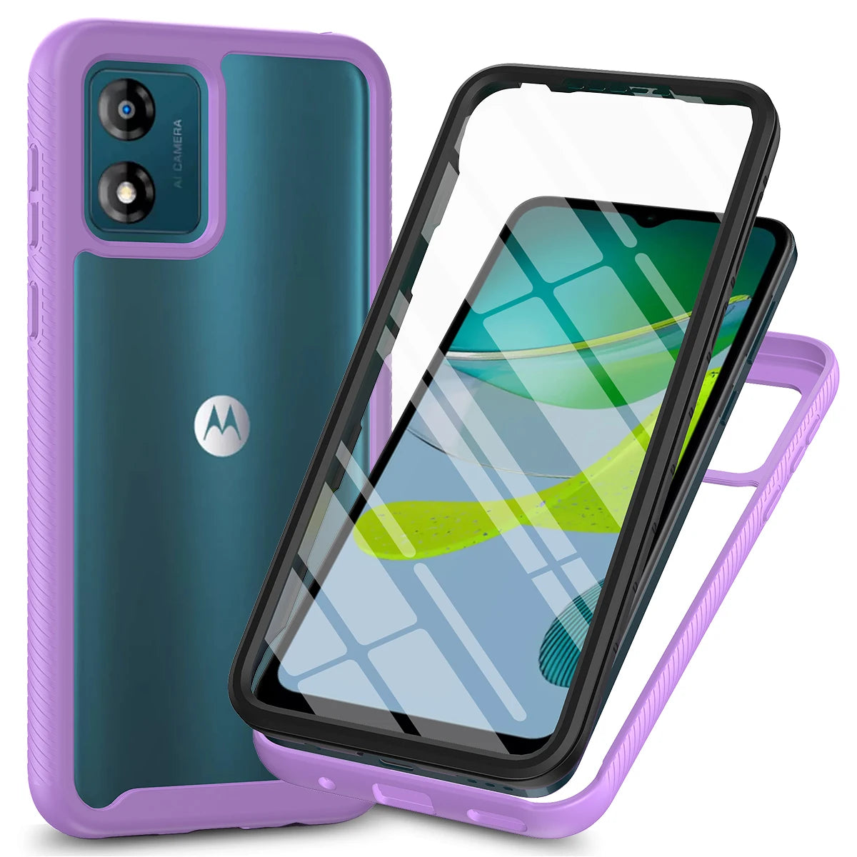 Fit Moto E13 4G Cover Shockproof Clear Protective Built-in Screen Protector TPU Bumper Cover For Motorola E13 6.5 Inch Cases - Caseverse