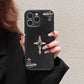 Leather Phone Case for IPhone 16 15 14 13 12 11 Pro Max Luxury Gothic High Grade Fashion Trends 3D Metal Cross Protection Cover