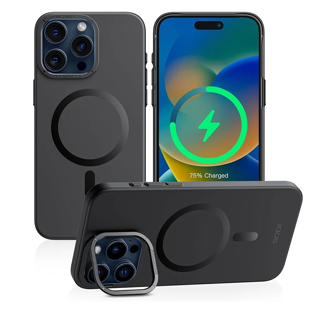 SODI Kickstand Case For iPhone 15 Pro Max Magnetic Phone Case Full Body Shockproof Cases Compatible With MagSafe SIP150