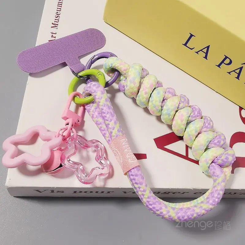 Mobile Phone Lanyard Wrist Short Ins Two Strands Woven Strong Men And Women Outdoor Travel Small Fresh Lanyard Shell Anti-Theft