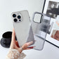 Metal Button Key Vertical Stripe Corrugated Clear Phone Case for IPhone 13 14 15 16 Pro Max Shockproof PC Protective Back Cover