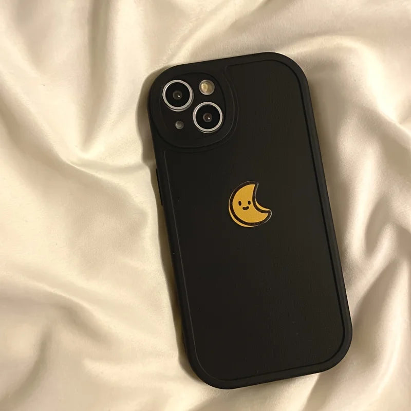 Simple Sun Moon Phone Case For iPhone 14 Plus 7 8 X XS XR 11 12 13 Pro Max Silicone Cases Cover - Caseverse