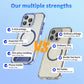 Luxury Metal Stand Clear Magnetic Phone Case For iPhone 16 13 14 15 Pro Max Folding Invisible Bracket Shockproof Protector Cover