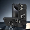 Military level armor card holder ring stand phone case for iPhone 16 15 14 13 Pro Max car phone magnetic shockproof hard cover - Caseverse