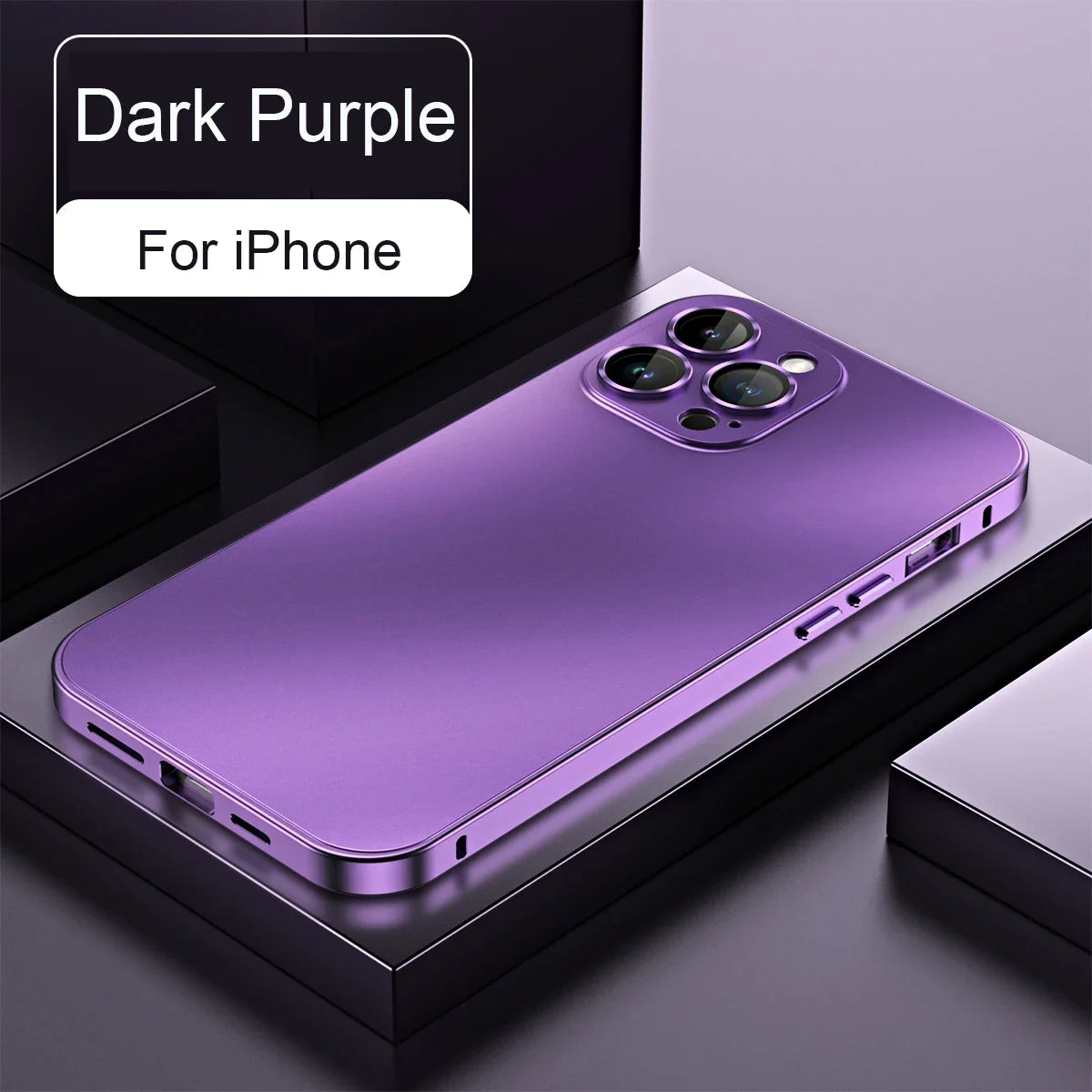 Luxury Aluminum Metal Frame Phone Case For iPhone 16 15 14 13 12 Pro Max Plus Camera Lens Glass Protect Shockproof PC Back Cover