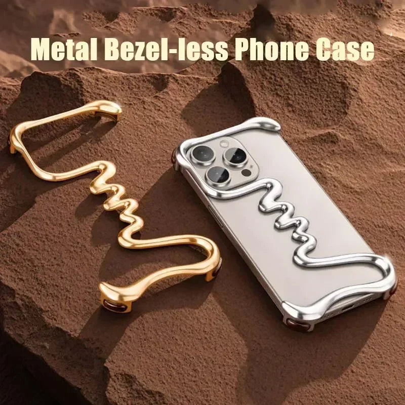 iPhone Phone Case Metal 3D Hollow Case For iPhone16 ProMax 14 15 Pro 16Plus  Aluminum Alloy Track Shell Air Bag Shockproof Cover