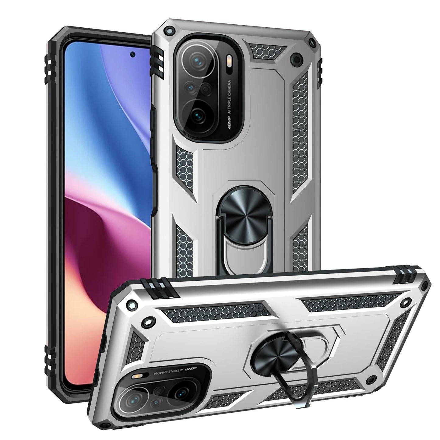 Cover Case for POCO F3 Armor Rugged Military Shockproof Ring Holder Magnet Phone Case for Xiaomi POCO F3 F 3 5G - Caseverse