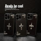 Leather Phone Case for IPhone 16 15 14 13 12 11 Pro Max Luxury Gothic High Grade Fashion Trends 3D Metal Cross Protection Cover