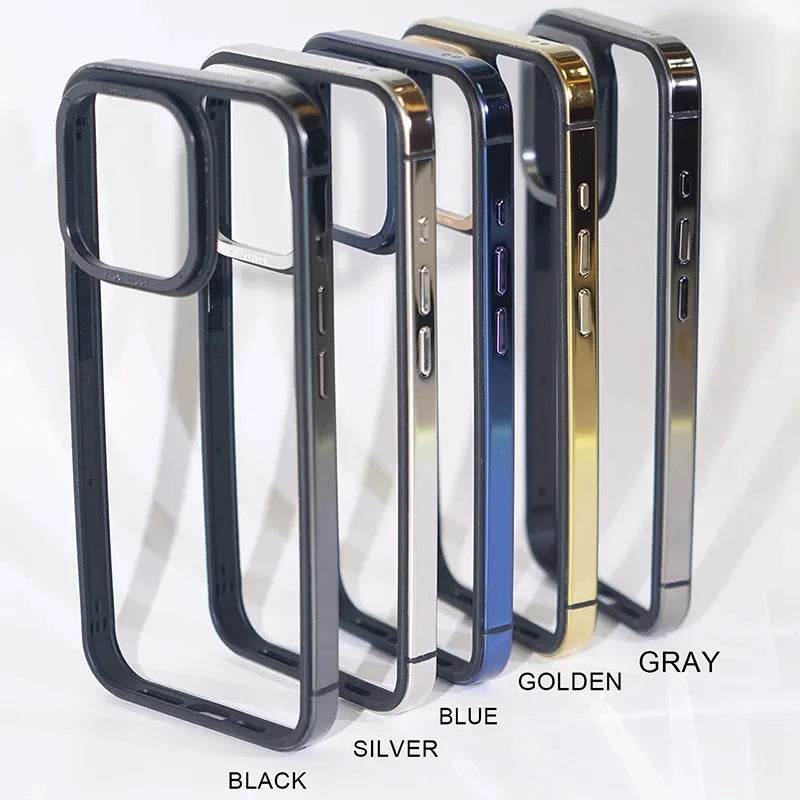 Metal Frame Protector for iPhone 15 14 Pro Max 15 Plus 15pro Anti-fall Edge Protection for iPhone15+ 14pro Max Phone Cover Case