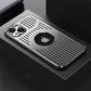 Fashion Metal Heat Dissipation Magnetic Magsafe Case for iPhone 14 16 Pro Max 13 12 15 16 Pro Logo Hole Wireless Charging Cover