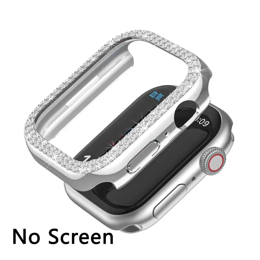 Diamond Bumper Protective Case for Apple Watch Cover Series 7 6 SE 5 4 3 38MM 42 MM For Iwatch 45mm 41mm 40mm 44 mm