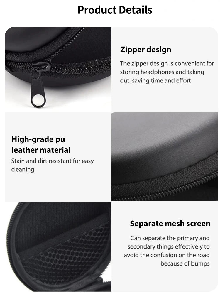 Bluetooth Headset Headphone Hard Case for Wired Earphones Storage Bag Case Portable Travel Shockproof Earbuds Carrying Pouch Bag
