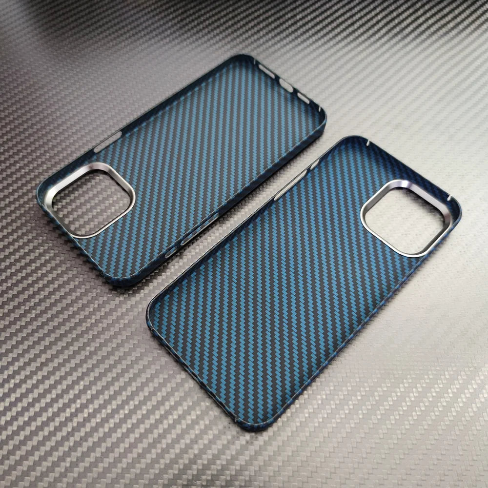real carbon fiber phone case for iphone16 1514 13 12 pro max case metal ring aramid fiber phone cover for iphone 15/12/13 pro
