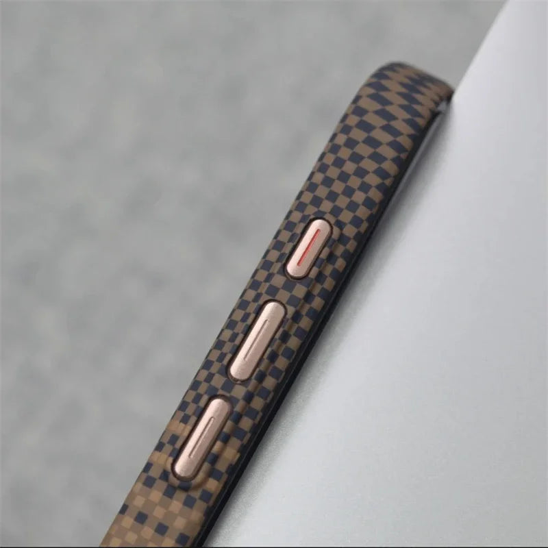 Luxury Matte Carbon Kevlar Metal Lens Magsafe Case For IPhone 16 Plus 15 14 13 12 Pro Max High Quality Business Phone Hard Cover