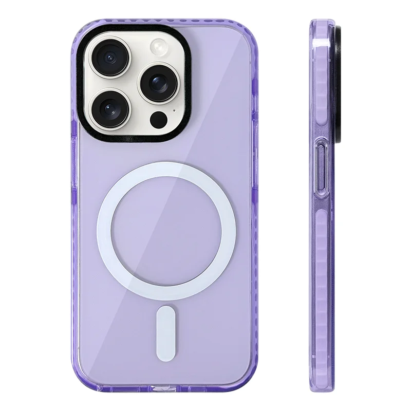 Transparent Neon Color MagSafe Phone Case for iPhone 16 15 Pro Max 14Pro 13 14 12 Wireless Charging Soft Silicone Bumper Cover - Caseverse