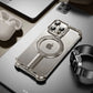 Luxury Magsafe Magnetic Metal Rimless Stand Phone Case For iPhone 16 15 14 13 Pro Max Plus Aluminum Alloy Shockproof Metal Cover