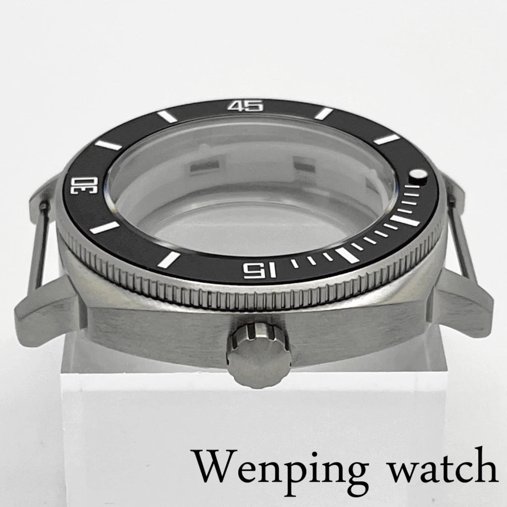 42mm Silver Watch Case Sapphire Glass Watch Case Plane Ceramic Bezel Fit NH35 NH36 Movement Watch Accessories
