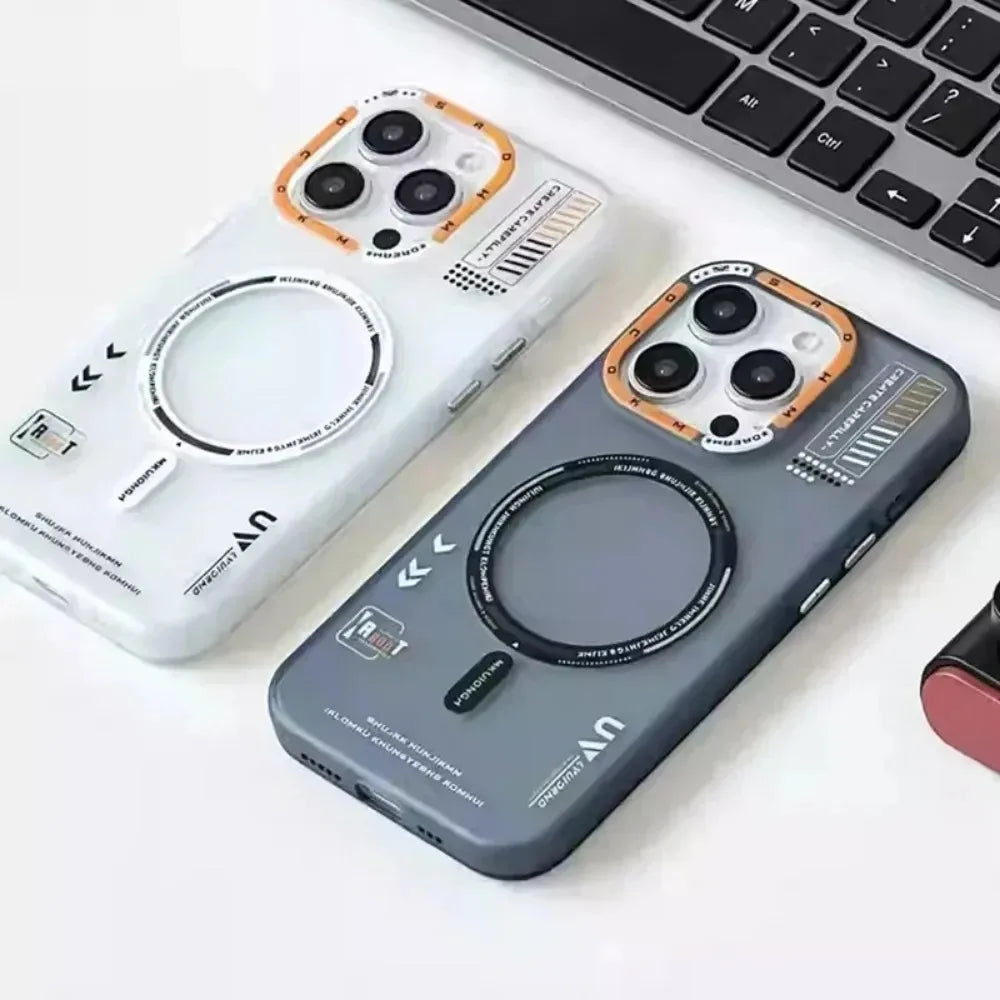 Matte Frosted Skin Feeling Magnetic Phone Case For iPhone 16 Pro Max 15 14 Magsafe Wireless Charge Back Metal Lens Frame Cover - Caseverse