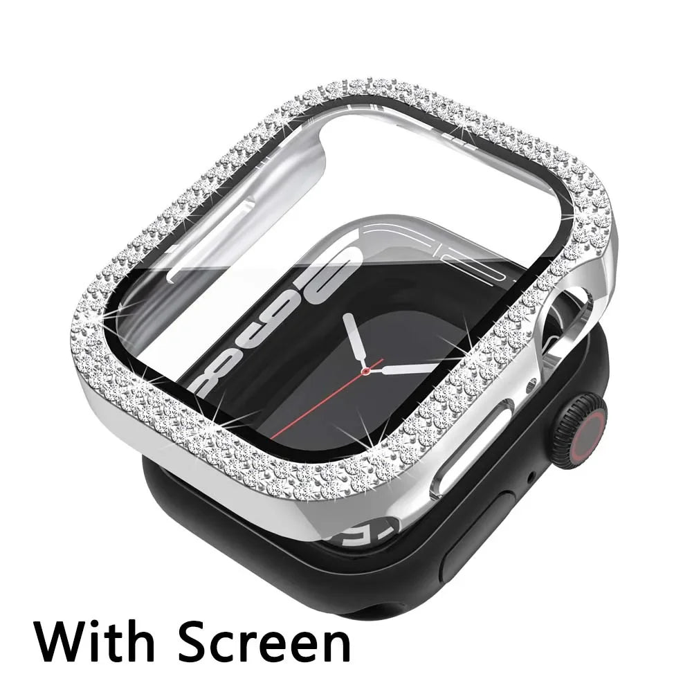 Diamond Bumper Protective Case for Apple Watch Cover Series 7 6 SE 5 4 3 38MM 42 MM For Iwatch 45mm 41mm 40mm 44 mm