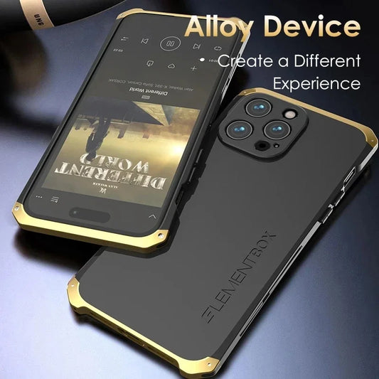 Metal Frame PC Phone Case for IPhone 13 12 14 15 Pro Max Aluminum Anti-collision Strip Silica Gel Back Cover for IPHON 15 Promax