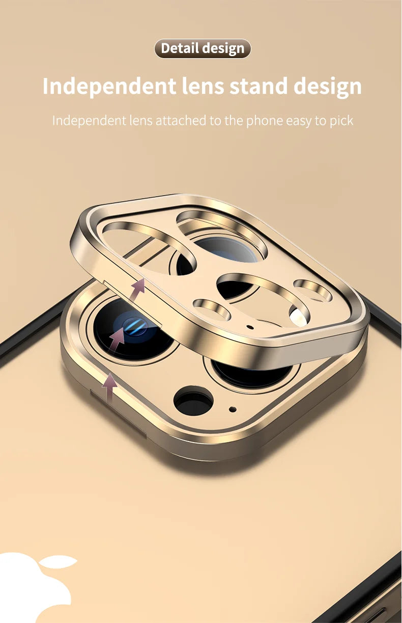 Camera Protection + Hybrid Silicone Frame Aluminum Metal Phone Case For iPhone 16 Pro Max 15 14 13 Better Heat Bumper