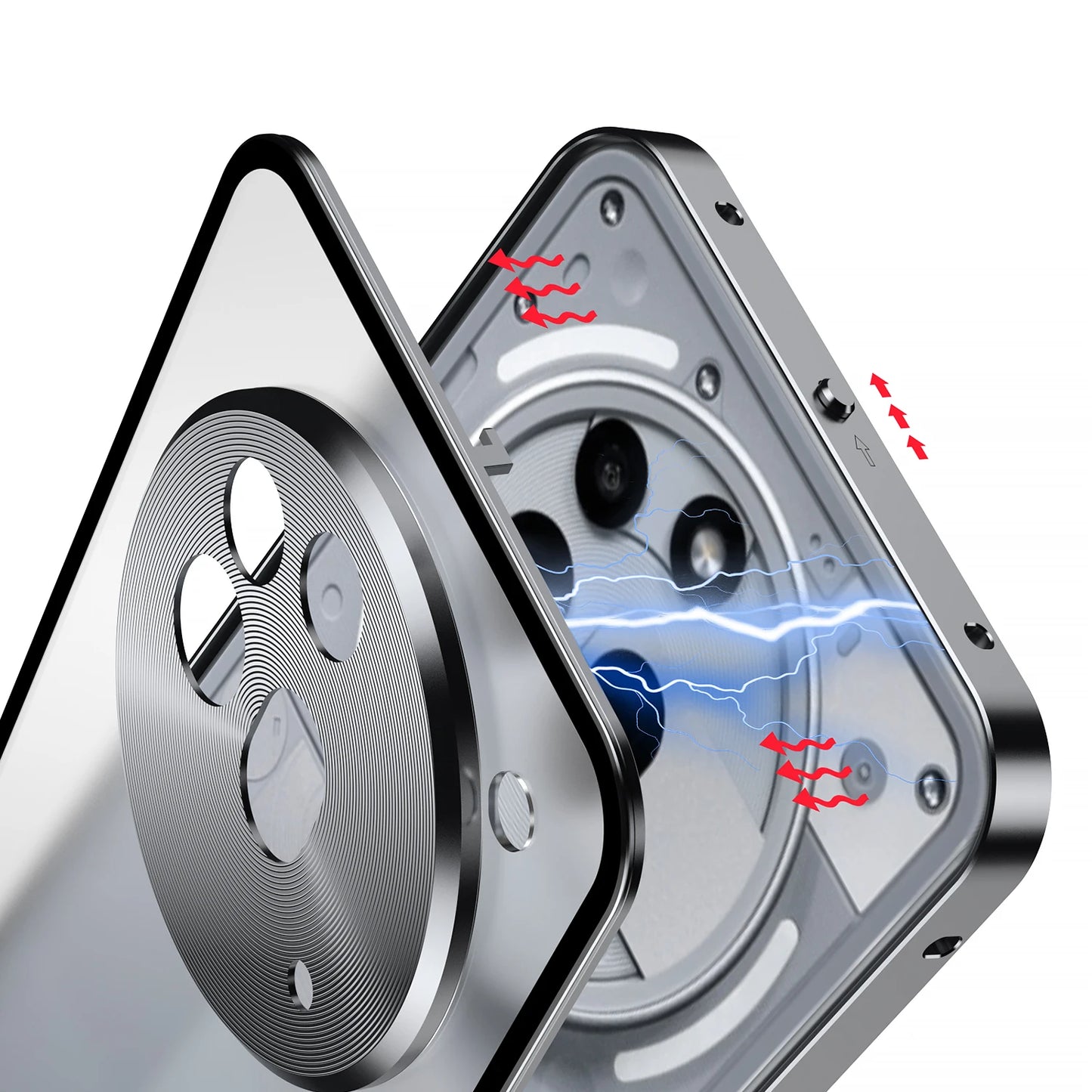 Metal Aluminium Alloy Frame Hard PC Backboard Shockproof Phone Cover for Nothing Phone 3A Pro Case