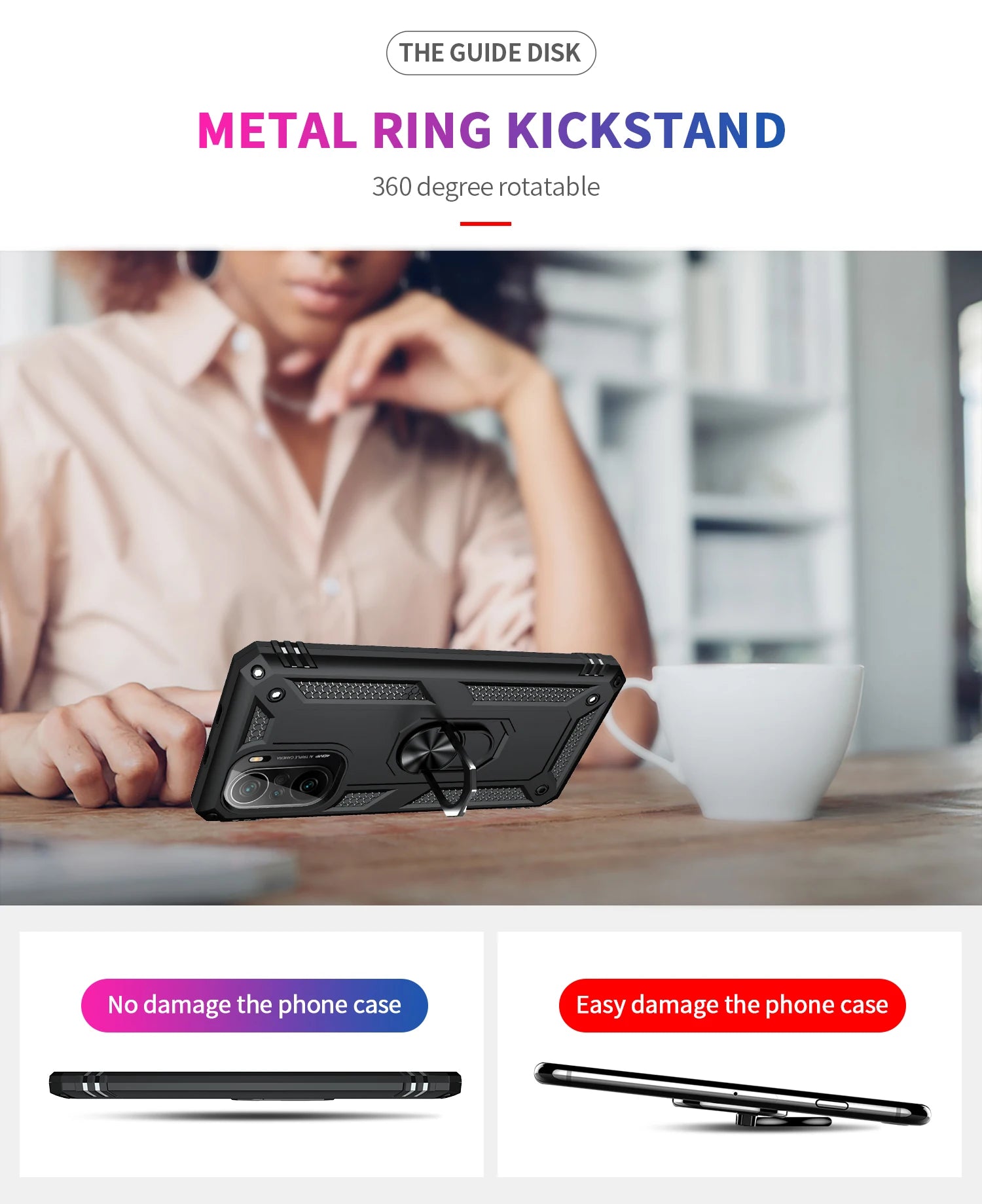 Cover Case for POCO F3 Armor Rugged Military Shockproof Ring Holder Magnet Phone Case for Xiaomi POCO F3 F 3 5G - Caseverse