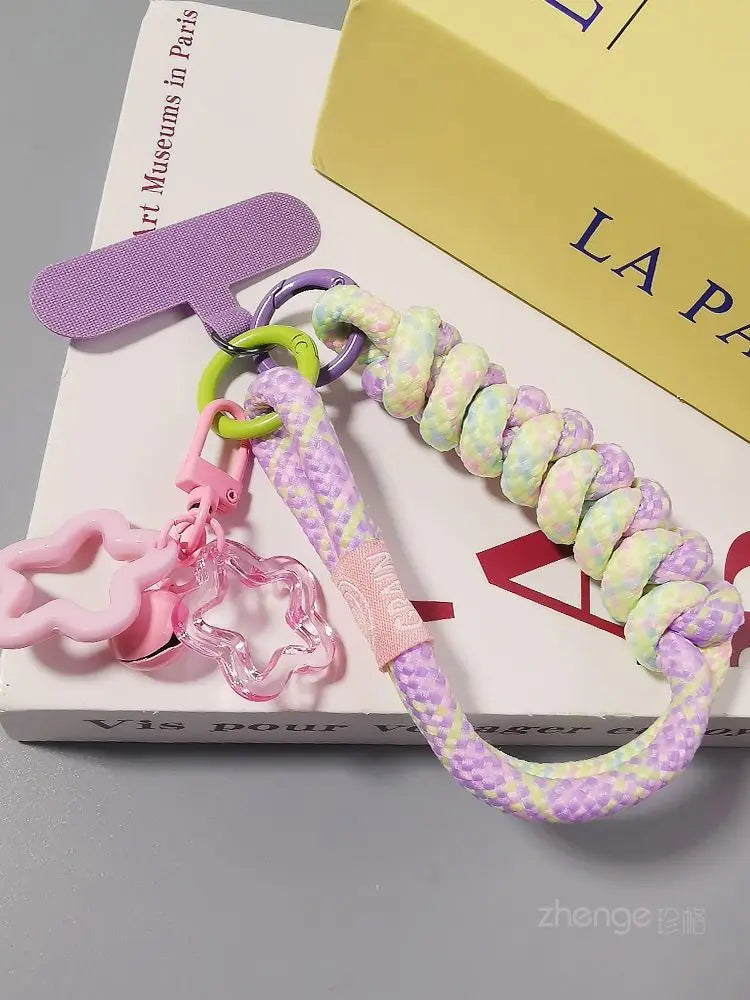 Mobile Phone Lanyard Wrist Short Ins Two Strands Woven Strong Men And Women Outdoor Travel Small Fresh Lanyard Shell Anti-Theft