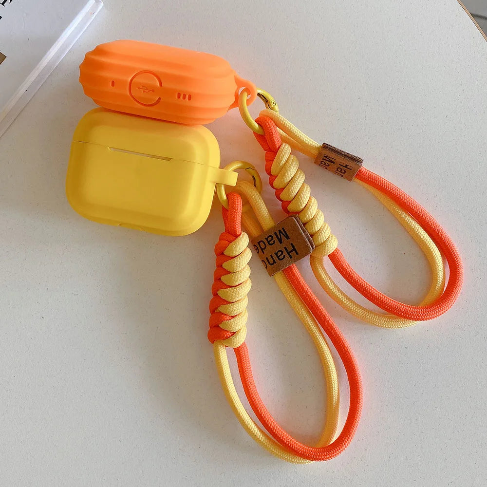 Simple Soft Silicone with Smile Hand Strap Earphone Case For Apple Airpods 4 1 2 Pro 3 Funda Wireless Bluetooth Protective Cover