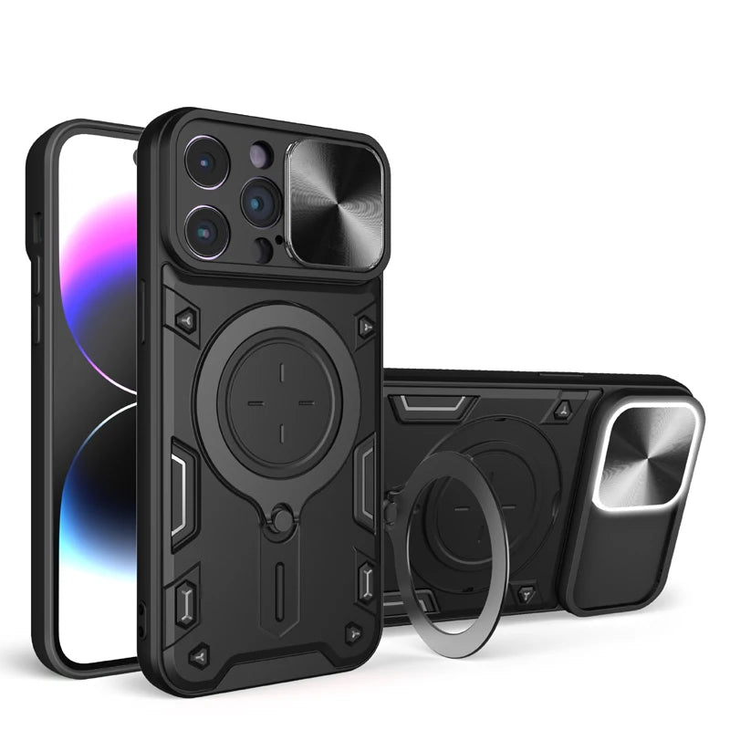 Phone Case Shell For iPhone 11 Pro Max 12 Pro Max Built in Kickstand Protective Military Grade Drop Tested Back Cover - Caseverse