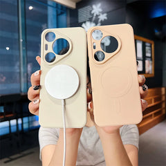 Silicone Magnetic Phone Case for Huawei Pura 70 Pro Plus Ultra Magsafe Wireless Charging Anti Drop Protective Cover Bumper