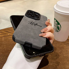 Personalized Luxury Leather Lambskin Shockproof Case For iPhone 16 15 14 13 12 11 Pro Max Customized Name DIY Cover 15 Pro Max