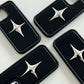 Luxury Metal Star PU Leather Phone Case For iPhone 15 14 13 12 Pro Max 15pro 14Pro Shockproof Cover Men Women Stylish Cases