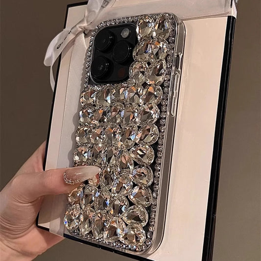 Full Screen Rhinestone Gemstone Phone Case for iPhone 16 15 14 13 12 11 Pro Max