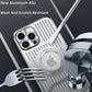 Fashion Metal Heat Dissipation Magnetic Magsafe Case for iPhone 14 16 Pro Max 13 12 15 16 Pro Logo Hole Wireless Charging Cover