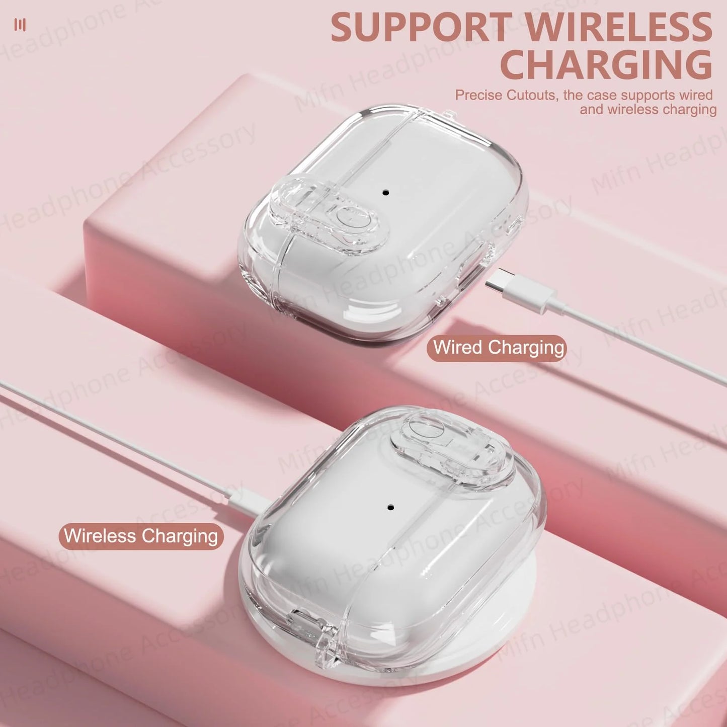 Transparent headphone case For AirPods Pro 2 USB C Funda Capa for AirPod Pro 1st Gen 2 3 Charging Case USB-C 2023 2022 2019 Case