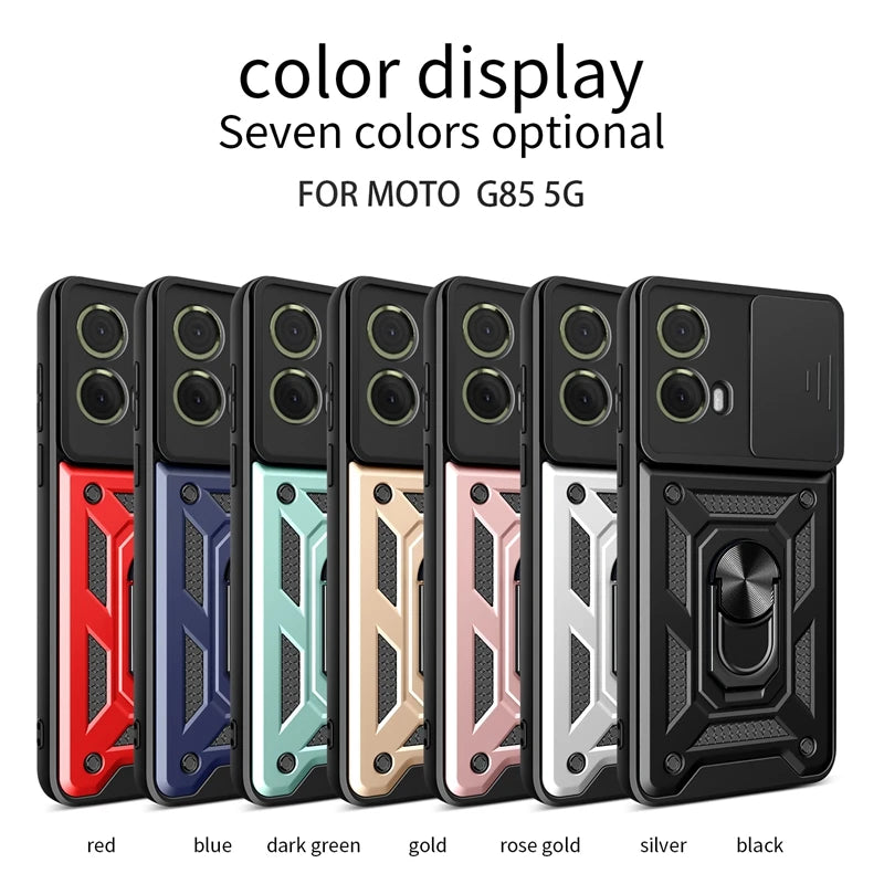 Shockproof Military Grade Armor Case For Moto G85 G75 G55 G45 G35 G15 G05 5G Magnetic Holder Ring Protect Cover - Caseverse