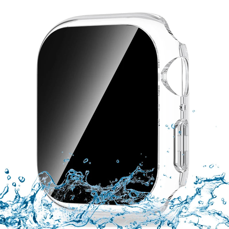 Privacy Tempered Glass+Case For Apple Watch Cover 45mm 41mm 44mm 40mm Anti-Peeping Screen Protector For iWatch 9 8 7 6 5 4 SE
