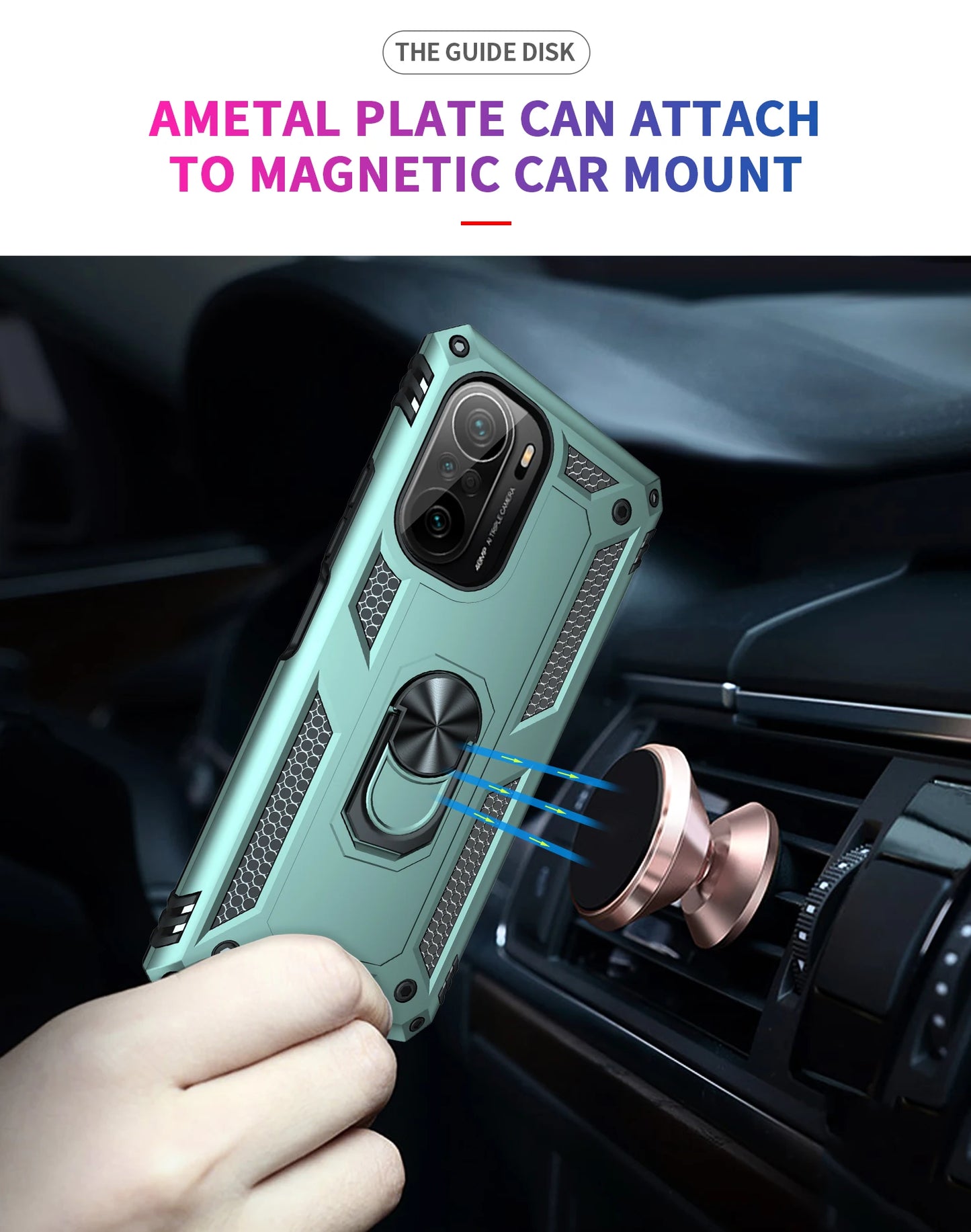 Cover Case for POCO F3 Armor Rugged Military Shockproof Ring Holder Magnet Phone Case for Xiaomi POCO F3 F 3 5G